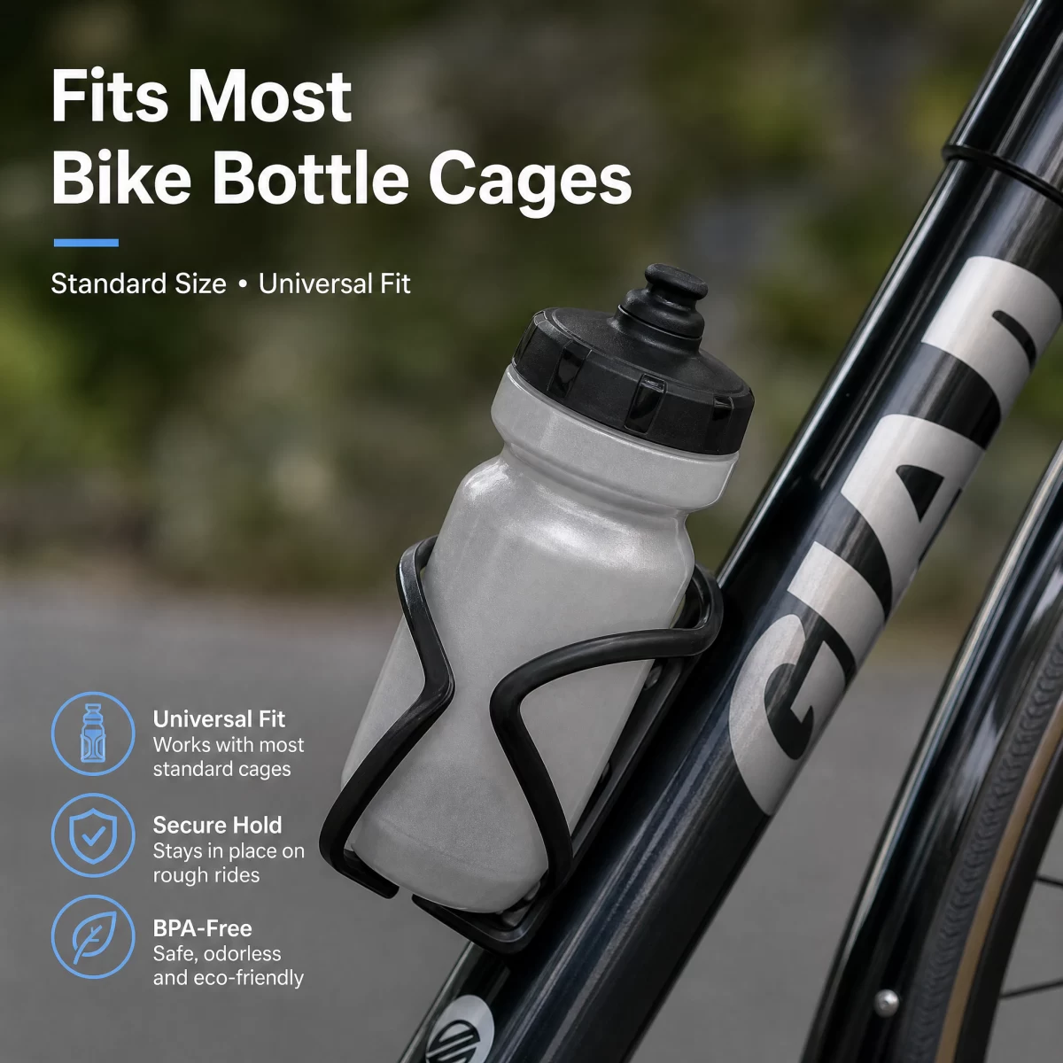 Squeeze Cycling Water Bottle, Self-Sealing Nozzle Bike Water Bottle BPA Free 600ml / 20oz PE Sports Bottle for Biking Running Football Team Sports | Custom Logo Wholesale Factory