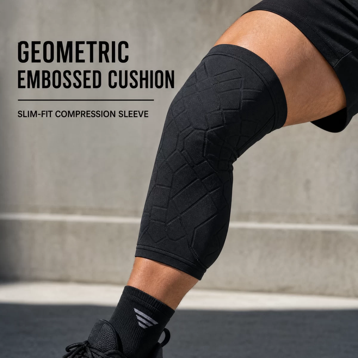 Men Padded Compression Knee Sleeves, Honeycomb EVA Shock Absorbing Knee Guards for Basketball Rugby Weightlifting CrossFit | Custom Logo Wholesale Factory