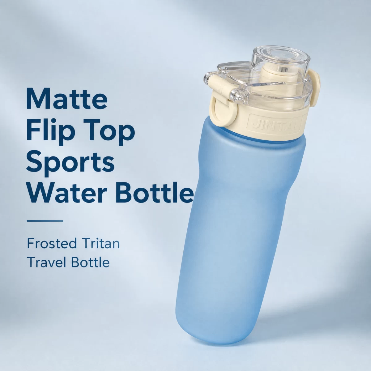 Matte Frosted Tritan Water Bottle, One-Click Flip Top Dual Lock Leakproof Gym Travel Water Bottle 650ml / 22oz BPA Free Portable Sports Bottle for Yoga School Hiking | Custom Logo Wholesale Factory